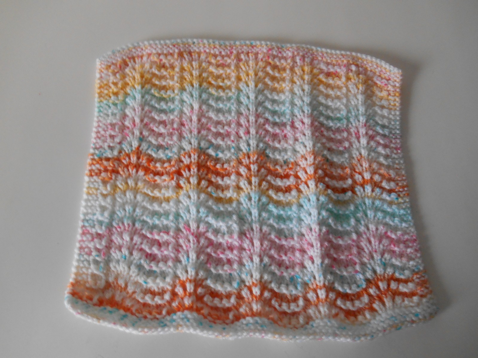 HAND KNIT  DOLL BABY BLANKET AFGHAN VARIEGATED