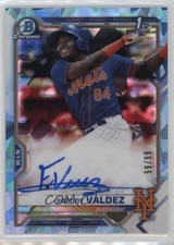 2021 Bowman Sapphire Edition Aqua Refractor 59/99 Freddy Valdez Auto 02r2