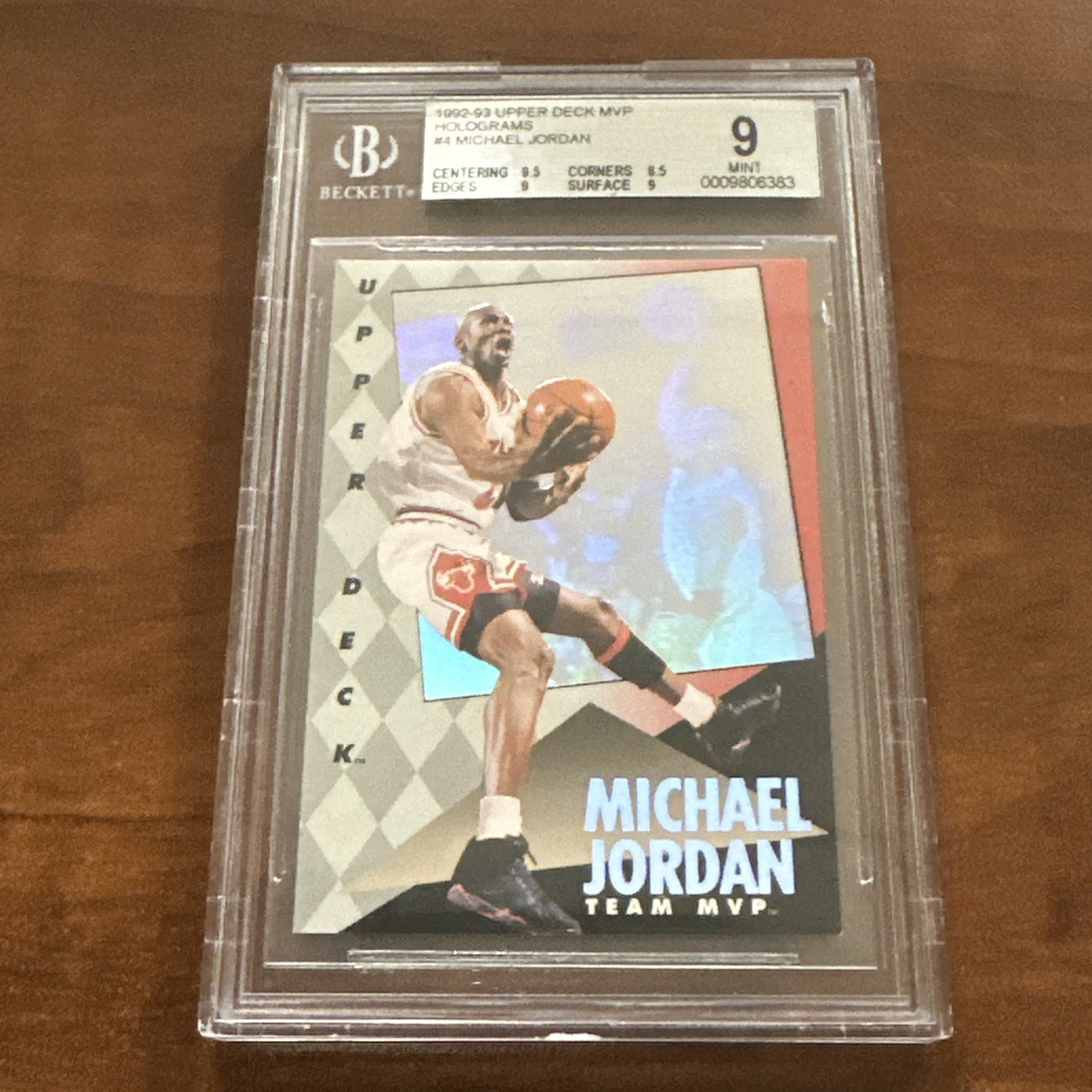 1992 Upper Deck MVP Holograms #4 Michael Jordan BGS 9 NM-MT