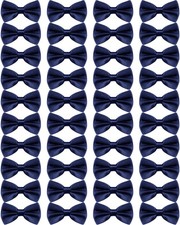 JaGely 40 Pcs Bow Tie for Men Pre-tied approx. 4.72 x 2.75 inches, Navy Blue