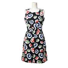CHANEL 97S PRINTED SLEEVELESS DRESS Used CYHE-0