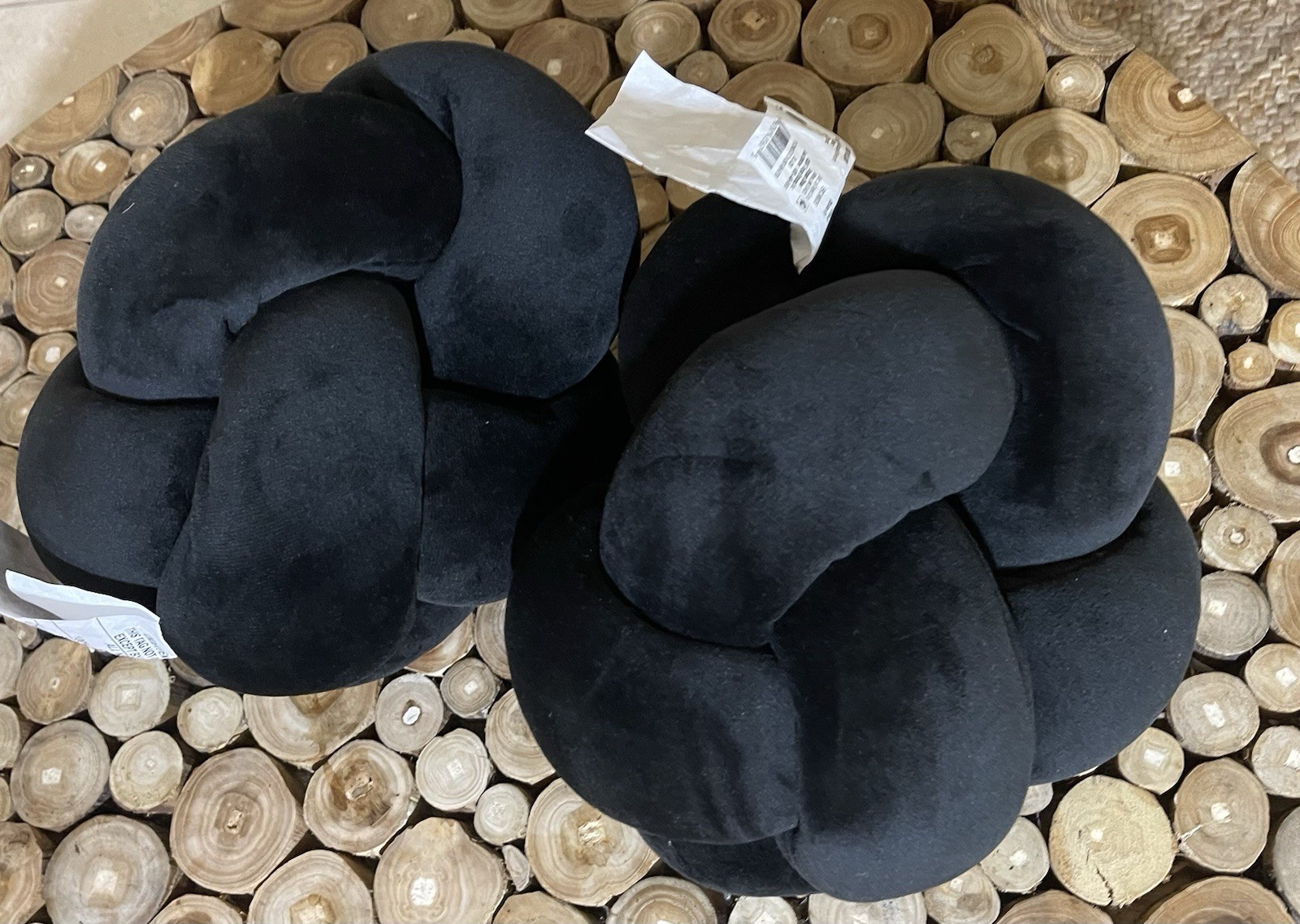 NWT Lot of 2 Room Essentials Knot Memory Foam Stress Pillows Midnight Black 11"