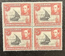 Kenya Uganda Tanzania 1938-54 Block Of 4 Mnh. Sc 75. 04-08012