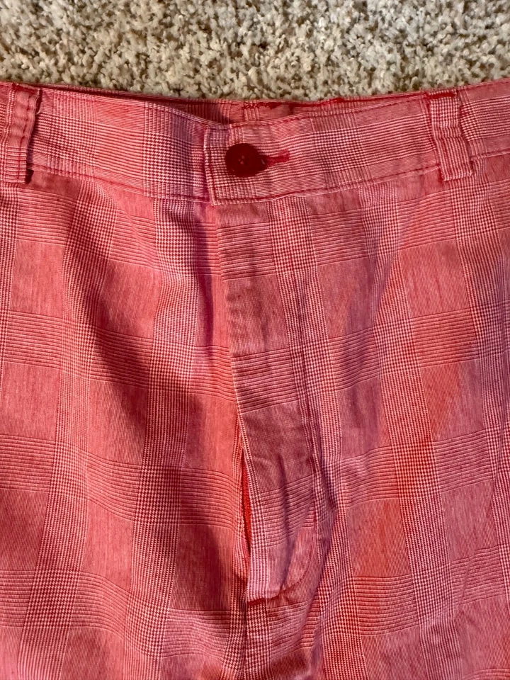 Винтажные женские брюки-капри Dockers размер 14 красные клетчатые с высоким подъемом 100% хлопок коттеджкор - Изображение 3 из 4