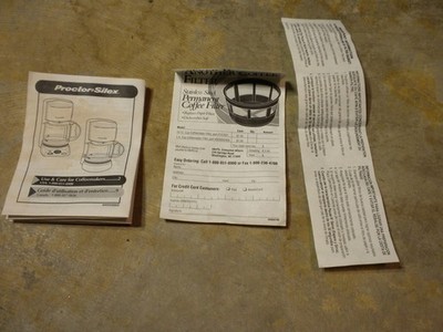 Vintage Proctor Silex Coffee Maker 840058900 Instruction Booklet Manual