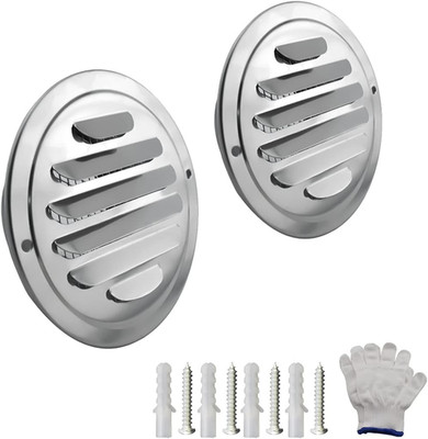 Stainless Steel Air Vents, 4 Inch Louver Grille Cover Wall-Mounted Vent Cover wi