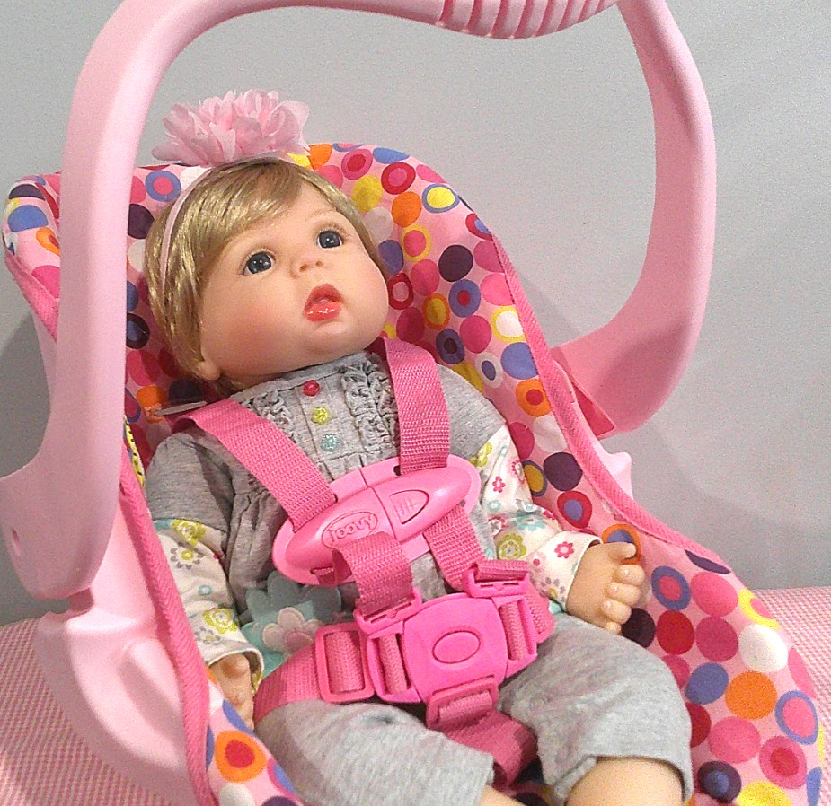 Wonderful Reborn Vinyl & Cloth Baby Doll by Aori & joovy Car Seat/Carrier
