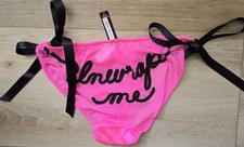 NWT Vintage Victoria's Secret Satin Mesh Unwrap Me Side-Tie Bikini Panties L