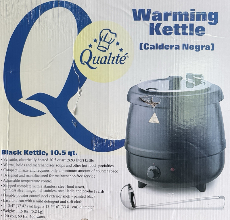 Qualite Caldera Negra 10.5 qt Electric Countertop Soup Warmer Kettle