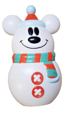 Disney Mickey Mouse White Holiday Christmas Light Gemmy Snowman Lawn Blow Mold