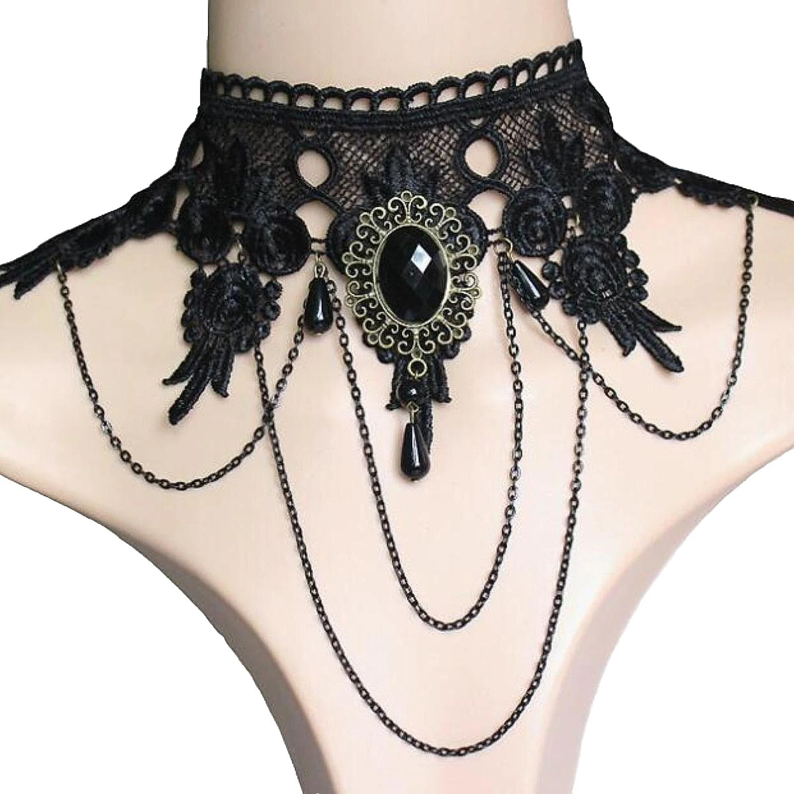Gargantilla Gótico Encaje Moda Collares y Colgantes