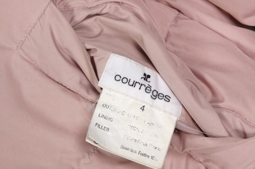 Vintage Courreges Down Puffer Jacket Reversible Gray Blush Pink Women's sz 4 893 - Picture 5 of 12
