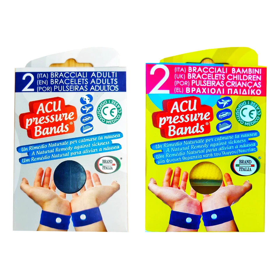 BRAND ITALIA ACUpressure Bands Travel Sickness Children & Adult Size
