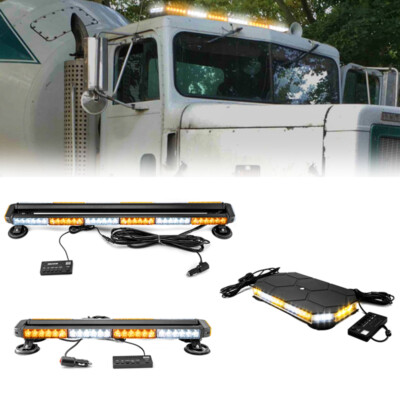Amber White LED Strobe Light Truck Rooftop Emergency Safety Warning Flash Beacon
