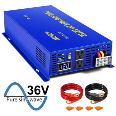 Pure Sine Wave Solar Inverter 4000W 36V DC to 110V/120V AC Car Power Inverter