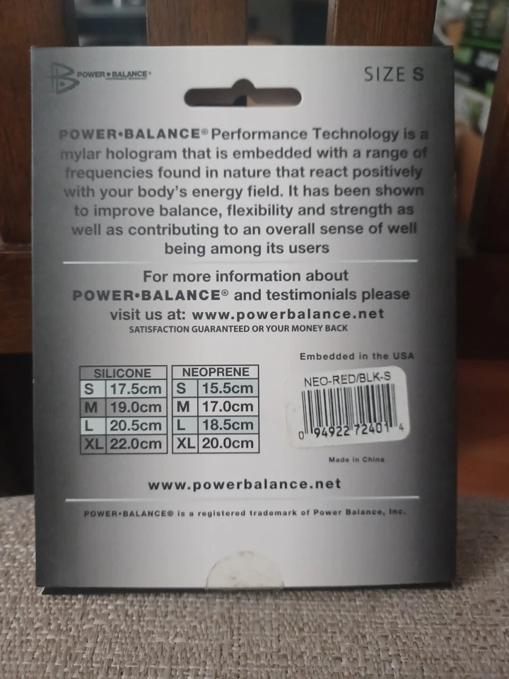 Rare Material POWER BALANCE bracelet Size Small Color Red On Black - Image 3 of 3