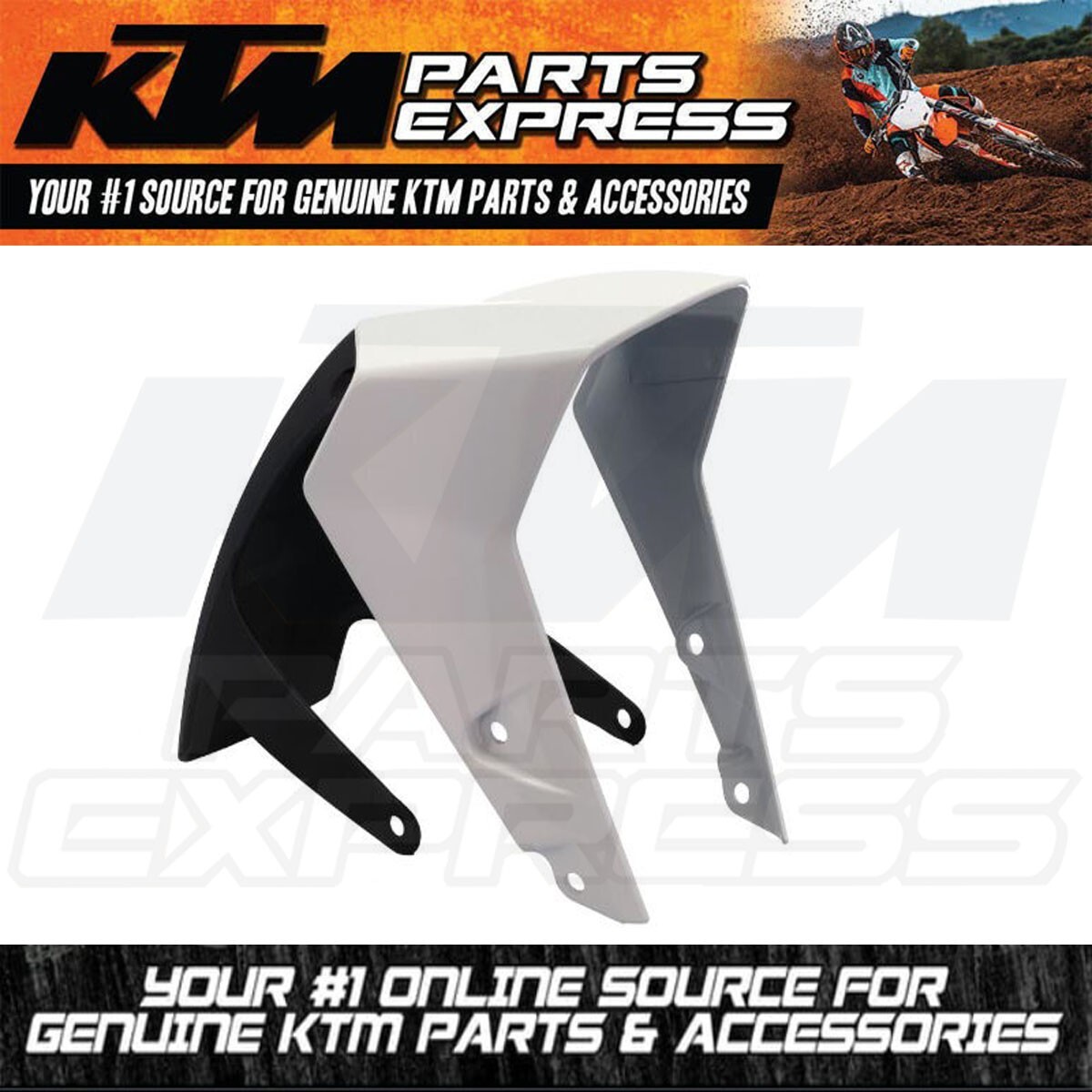 NEW OEM KTM FRONT FENDER COMPLETE WHITE 390 DUKE 2017 - 2020