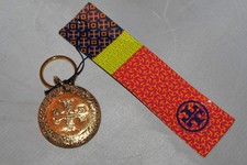 New Tory Burch Logo Key Chain Brown Copper