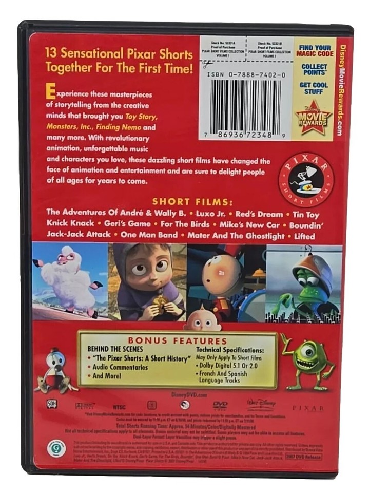 Pixar Short Films Collection - Vol. 1 (DVD, 2007) ~Very Good ...
