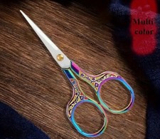 Rainbow Metallic Metal Embroidery Scissors Small Size Shears 5" Nail Art Crafts