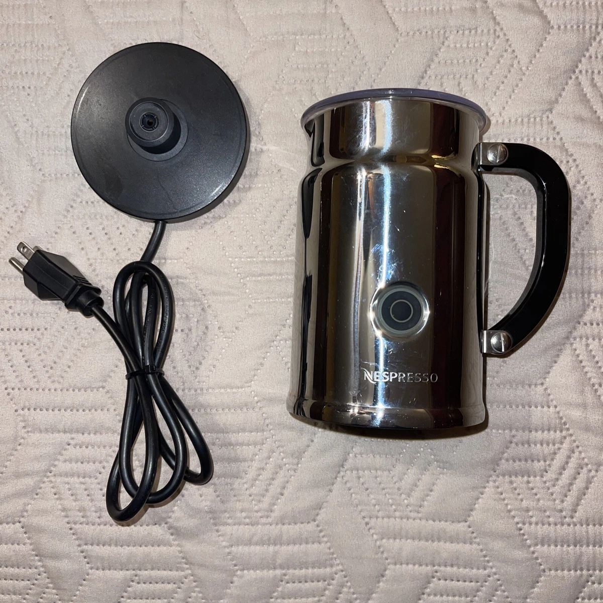 Nespresso Aeroccino Milk Frother Stainless Steel w/Base Heat Froth