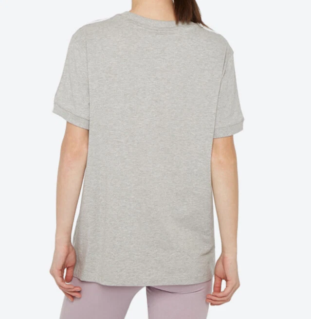 Camiseta Mujer Adidas Originales 3 Rayas Manga Corta - Gris CY4982 Foto 3 de 4