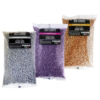 Waxness Spa Choice Hard Wax Silver, Tourmaline, Gold - Pack of 3 - Made in Italy