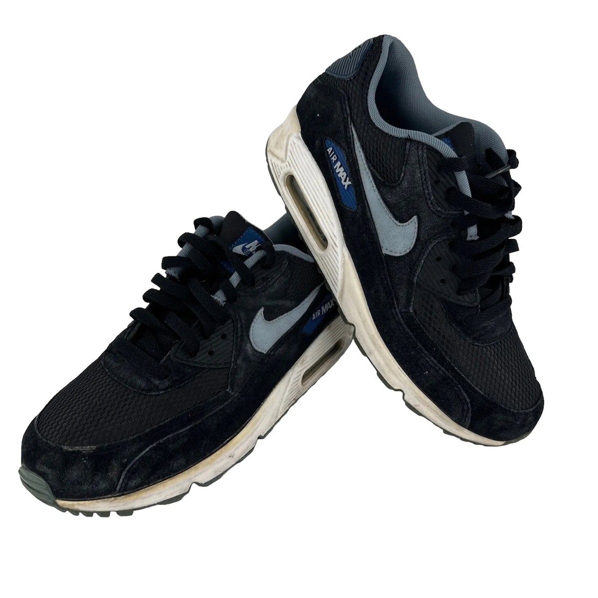 Nike Air Max 90 Essential Men's Size Black Blue Shoes Sneakers 537384-041