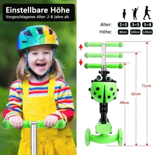 5 in 1 Kinderroller Tretroller LED Räder Scooter Cityroller Dreiradscooter 2J - Bild 20 von 42