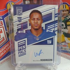 2022 Donruss Elite Football Wan’Dale Robinson RC Pen Pals On Card Blue Ink 