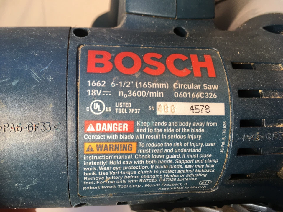 Juego de Sierra Circular Inalámbrica Bosch 18V 6 1/2" 1662 Sierra Recíproca 1644-24, 2x Foto 2 de 4
