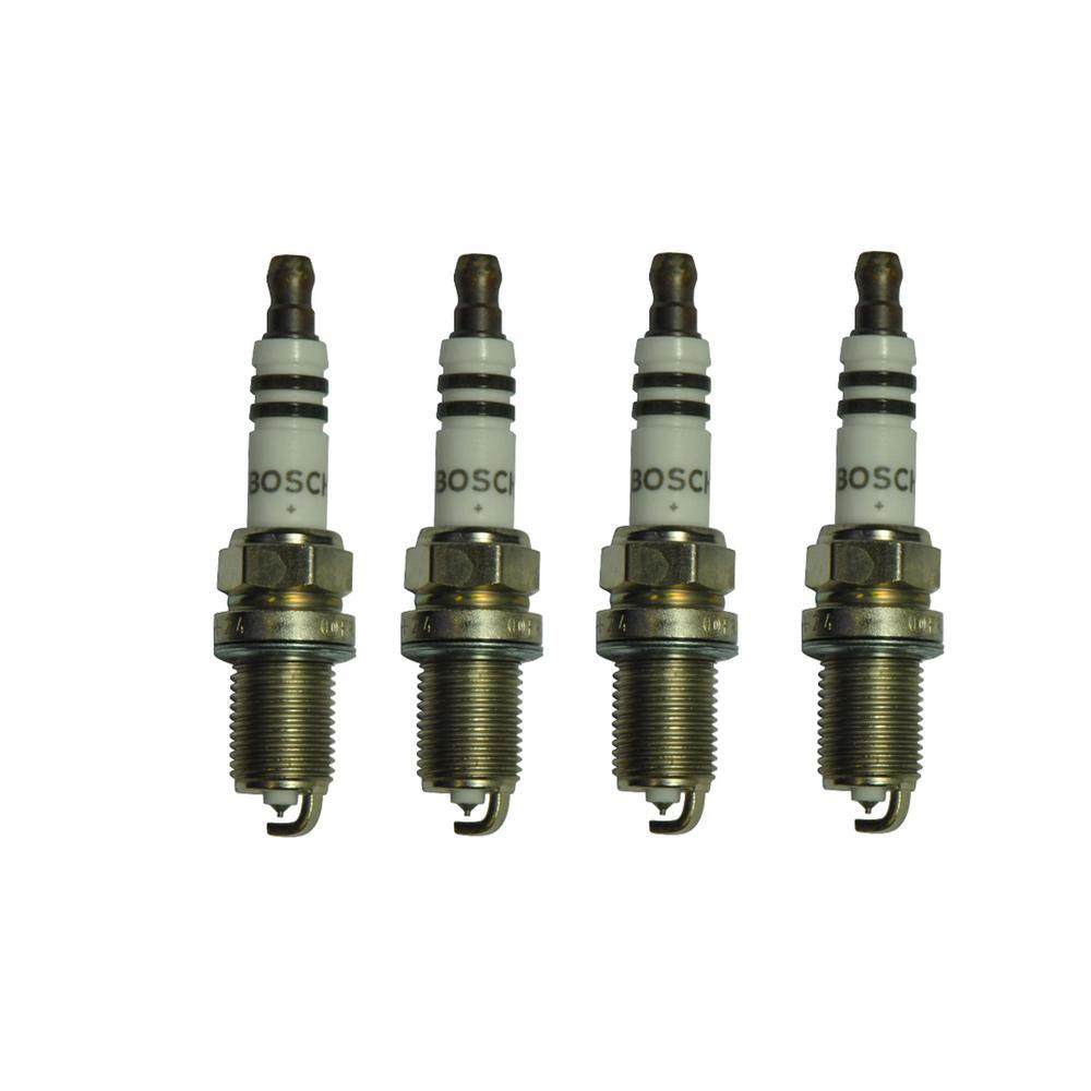 Bosch Set of 4 Double Platinum Spark Plugs Gap 0.028 For Audi VW 2.0 L4