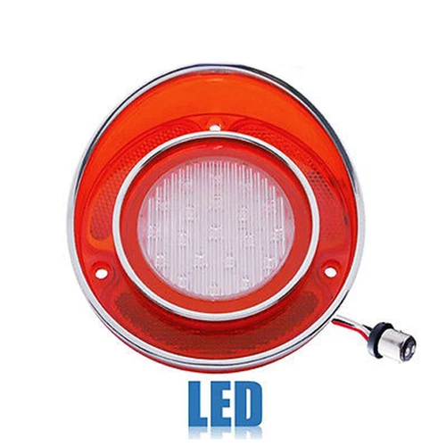 68-73 Chevy Corvette Red White LED Rear Tail Back Up Light Lens Lenses Trim Pair - Foto 3 di 4