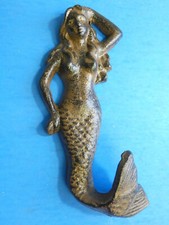Mermaid Heavy Duty Cast Iron Wall Hook For Towel Key Hats Leash Beach Ocean Pool