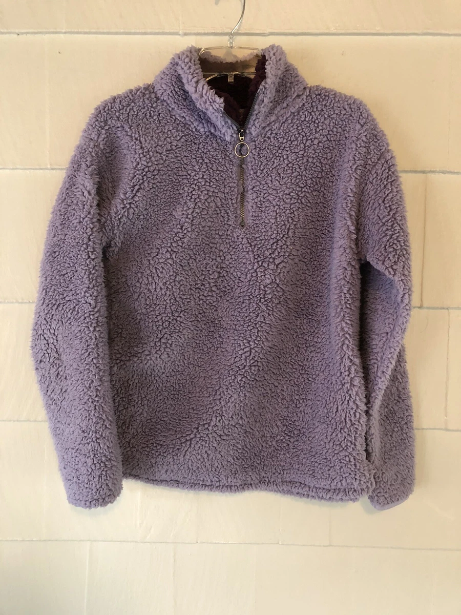 SO Cozy Softest Sherpa Lavender 1 4 Zip Pullover Women s Size Small NICE