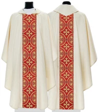 Gold/red Gothic Chasuble with stole Vestment Casulla Dorada/roja Casula 055GC54