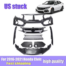 Front Bumper Cover Assembly with Grille For 2016-2021 Honda Civic Sedan Coupe