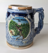 Vintage Natural Bridge Virginia souvenir attractions scenes Beer Mug stein 5"