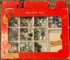 Dayton Hudson Marble Masters Marble Set 1999 - 80 Glass Marbles Total