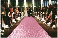 Sequin Aisle Runners 2ft X 15ft Pink Gold Carpet Runner For Party Glitter Runner