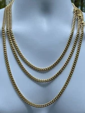 Real Mens Miami Cuban Link Chain Necklace Or Bracelet Gold Plated Stainless 6mm
