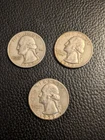 1957-D, 1958-D 1959-P Washington Quarters 90% Silver (3 Coin Lot)