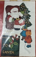 Vintage Bucilla Needle Craft Kit  Jeweled Christmas Decoration Letters To Santa