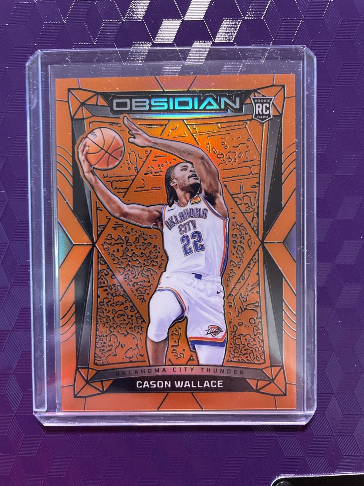 2023 Cason Wallace Obsidian Electric Etch Orange Flood /99 #188 (RC) OKC Thunder
