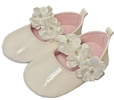 Taufschuhe Baby 20 12-18M Schuhe Taufe Lackschuhe Taufkleid Babyschuhe Weiß 