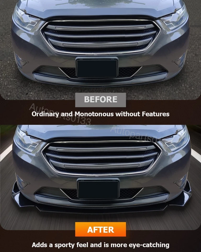 For Cadillac XTS Glossy Black Car Front Bumper Lip Splitter Side Skirts Rear Lip Foto 2 de 4