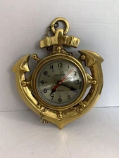 Quartz Ship's Time Anchor Nautical Wall Clock Tested & Working