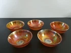 (5) Set of 5 Marigold Carnival Glass Berry Bowls 4 1/4” Vintage NICE