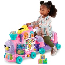 VTech Baby 4 In 1 Alphabet Train Ride On Pink 10 Melodies & 3 Sing Along Songs