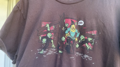 #ad #ad Woot Scarecrow Zombies Horror Graphic T Shirt XL Men#x27;s Brown Tee $10.00